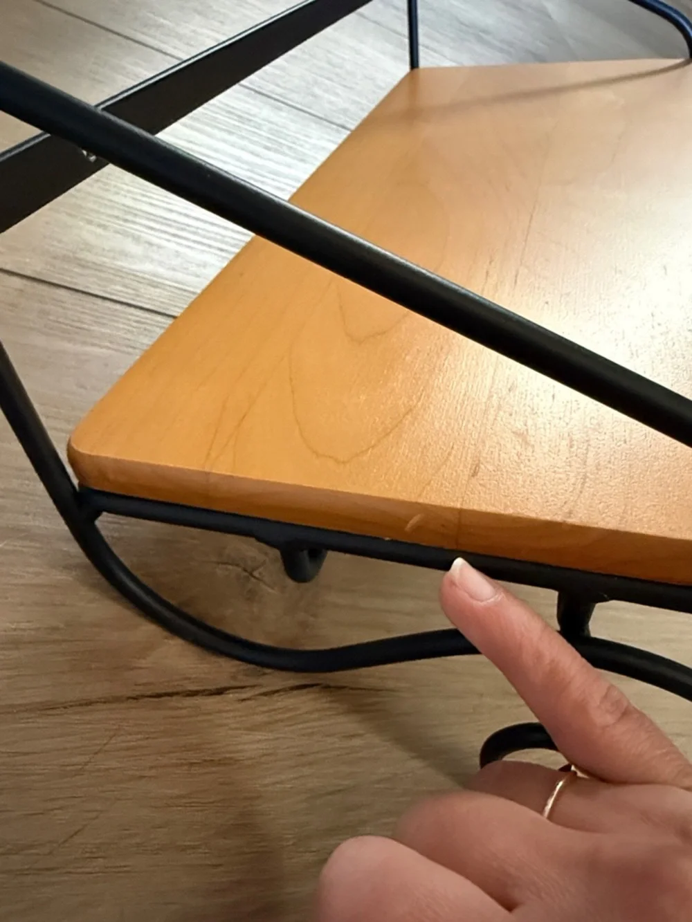 EUC RARE Longaberger Maple Leaf Wrought Iron Shelf with Wood Accent